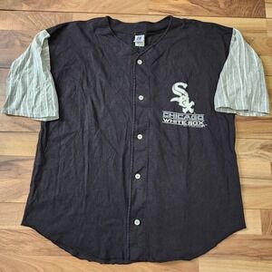 VTG 1990's Chicago White Sox‎ Jersey Pinstripe Sleeve Logo 7 Men's XL